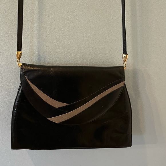 vintage Italian fine leather shoulder bag AVB - Picture 1 of 6